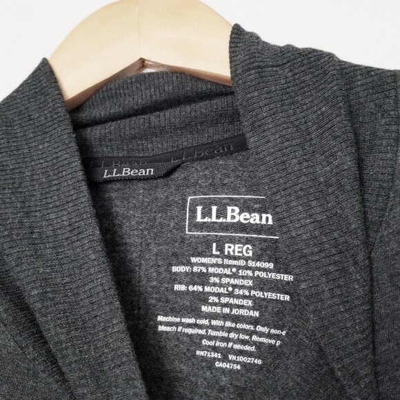 L.L. Bean SoftFlex Mockneck Pullover Size L Regular Midnight Black Heather Tunic - Picture 13 of 16